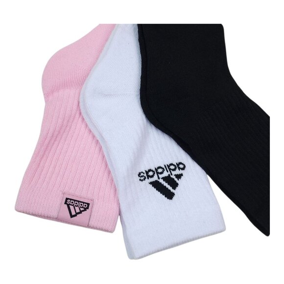 Adidas Mens Cushioned High Quarter Socks 3-Pack Large Shoe Size 6-12 - Picture 3 of 9